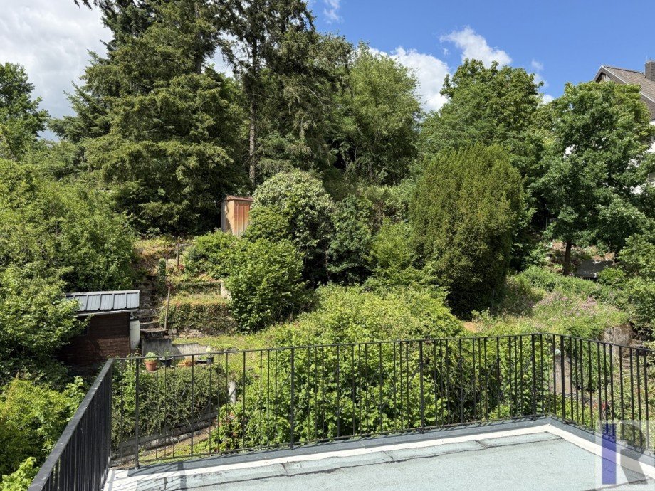 Ausblick zum oberen Garten Etagenwohnung Koblenz